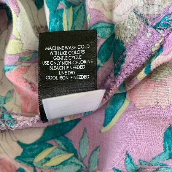 Torrid Harper Pullover Blouse Challis Floral Purple 3/4 Roll Tab Sleeve Size 1X - Picture 13 of 14